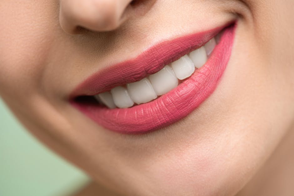 Close-up of a bright, confident smile with even white teeth